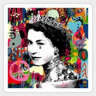 Queen Elizabeth pop art Sticker